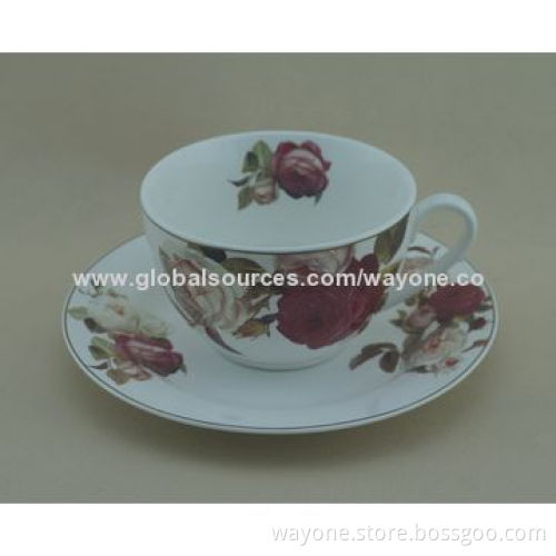 550mL/20oz fine China soup cup and saucer set, nice for promotions